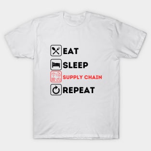 Funny eat sleep supply chain repeat T-Shirt